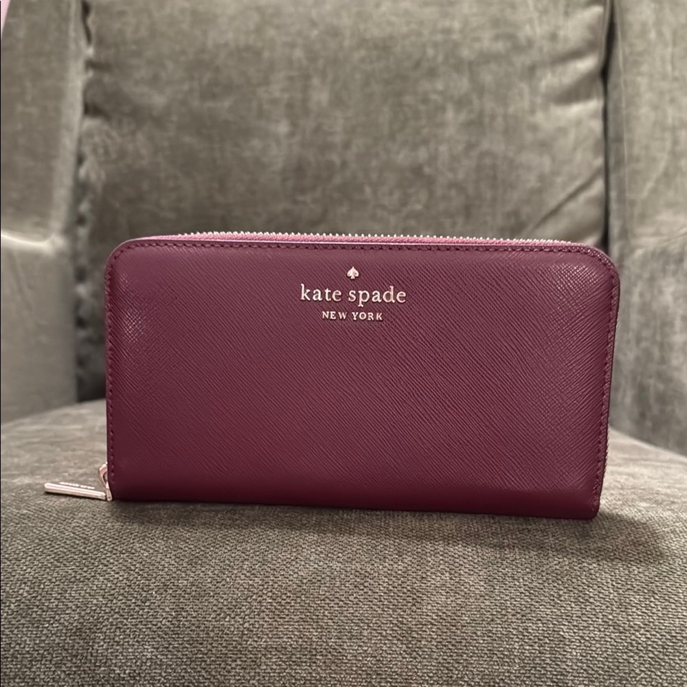 Kate Spade Maroon Zip-Around Wallet